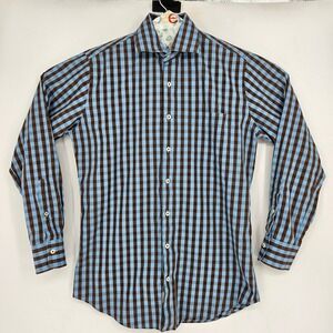 Peter Millar Shirt Mens Medium Button Up Check Gingham Long Sleeve Casual